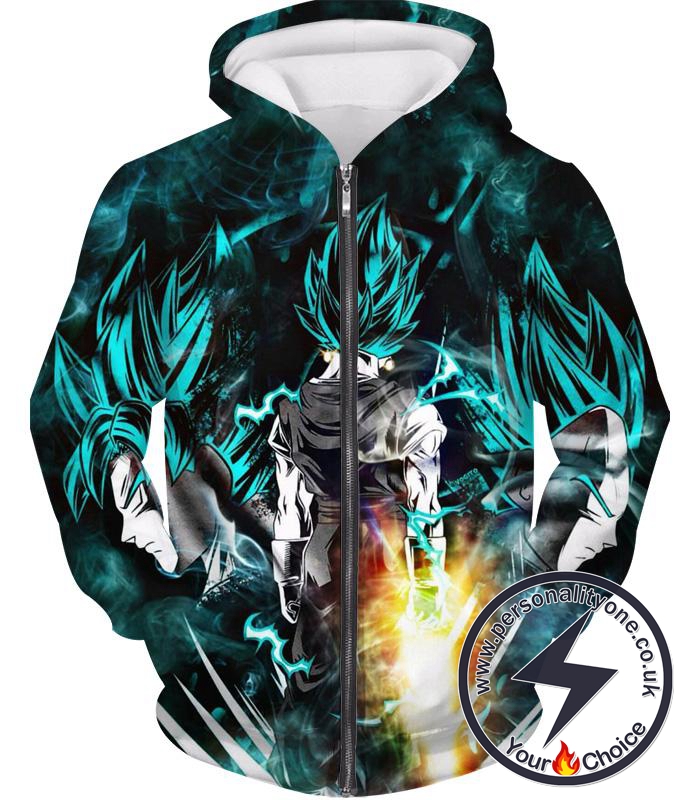 Dragon Ball Z Zip Up Hoodie - Emerald Black Goku And Vegata